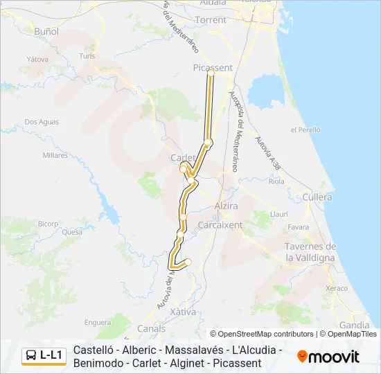 L-L1 bus Mapa de línia