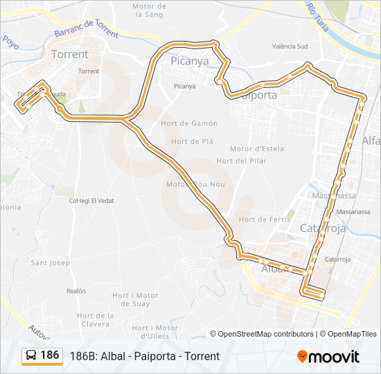 186 Bus Line Map
