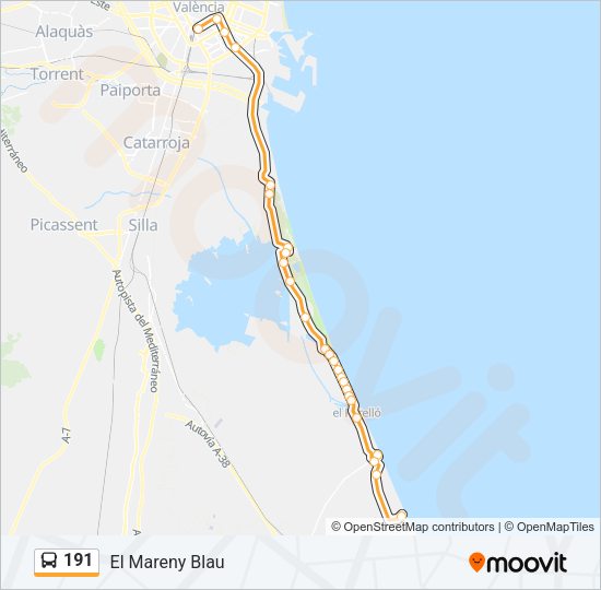 191 Bus Line Map