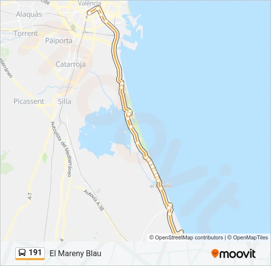 191 Bus Line Map