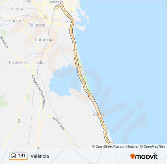 191 Bus Line Map
