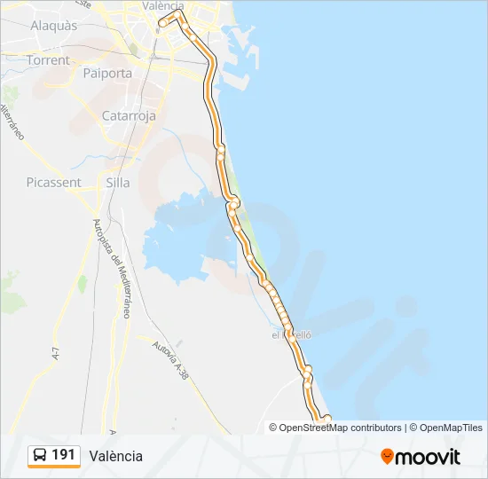 191 Bus Line Map