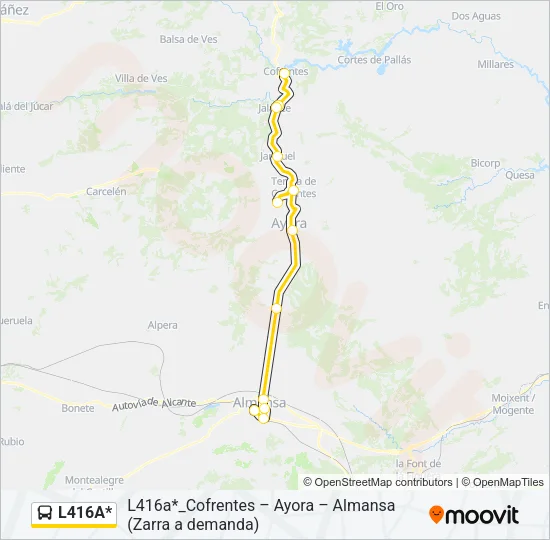 L416A* Bus Line Map