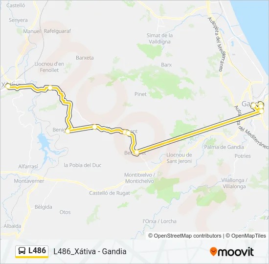 L486 Bus Line Map