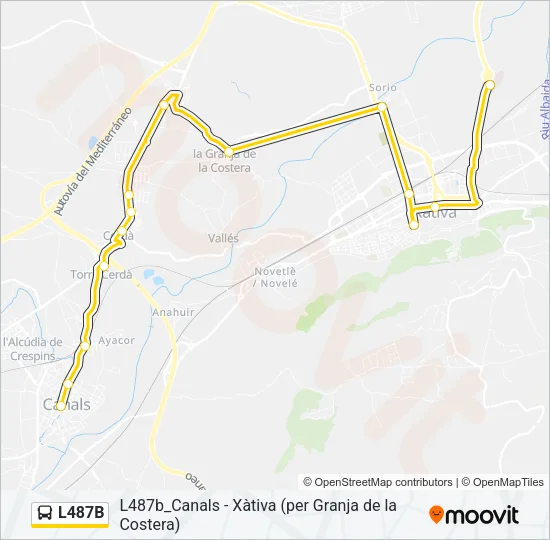 L487B Bus Line Map