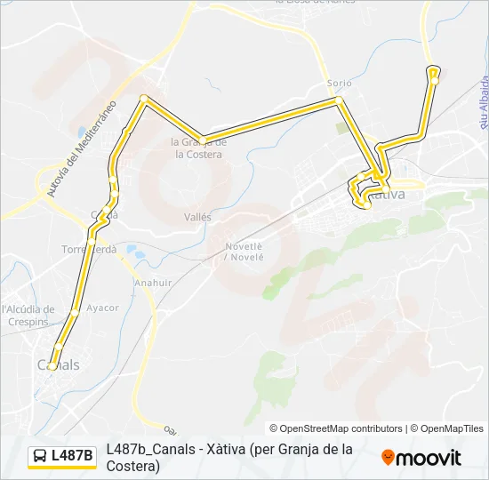 L487B Bus Line Map