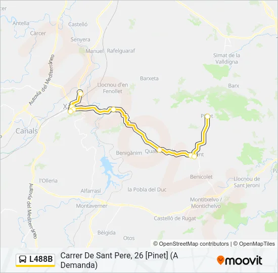 L488B bus Mapa de línia