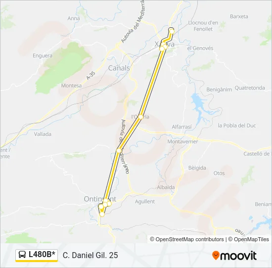 Mapa de L480B* de autobús