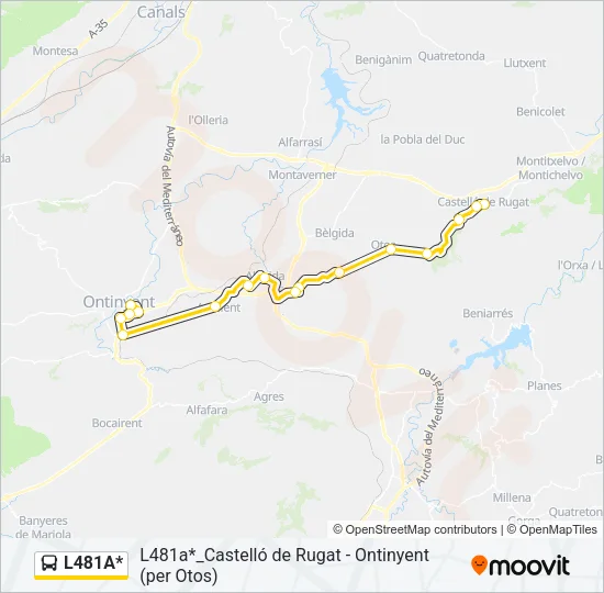L481A* Bus Line Map