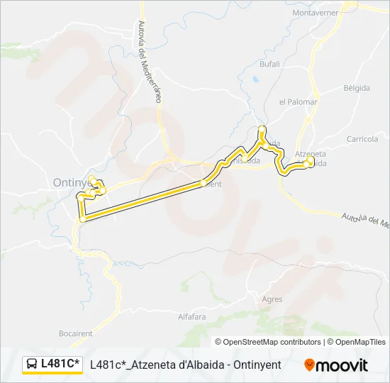 L481C* bus Mapa de línia