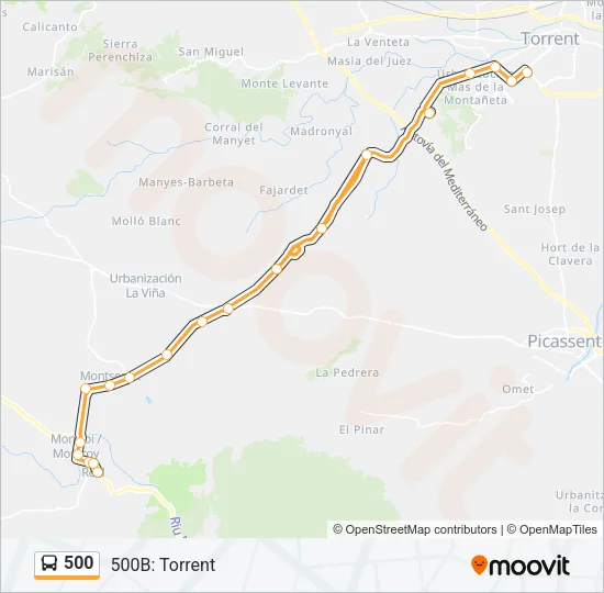 500 Bus Line Map