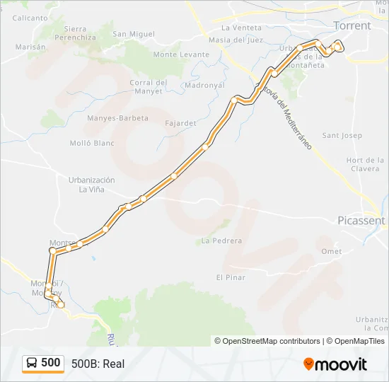 500 Bus Line Map