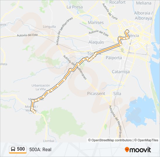 500 Bus Line Map