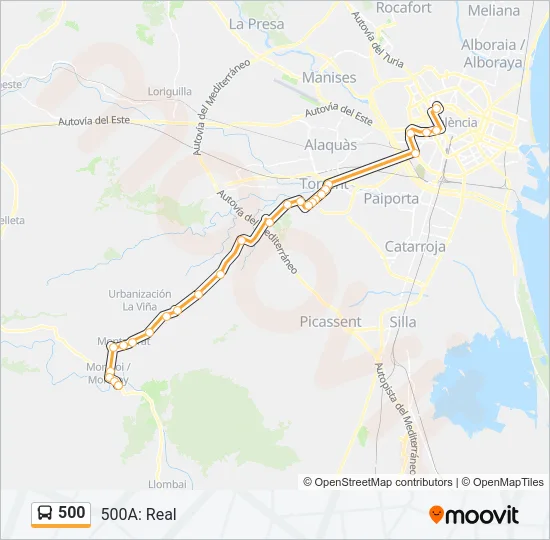 500 Bus Line Map