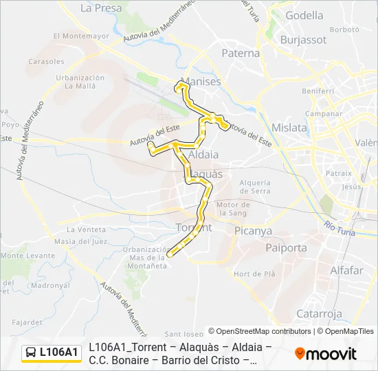 L106A1 Bus Line Map