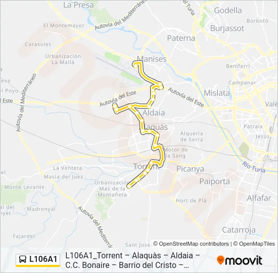 L106A1 Bus Line Map