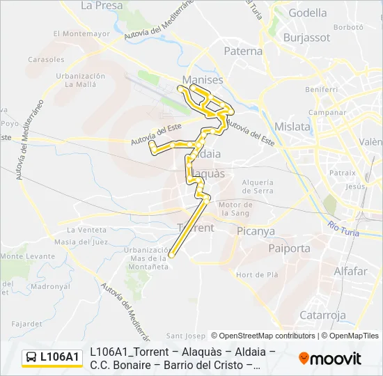 L106A1 bus Mapa de línia