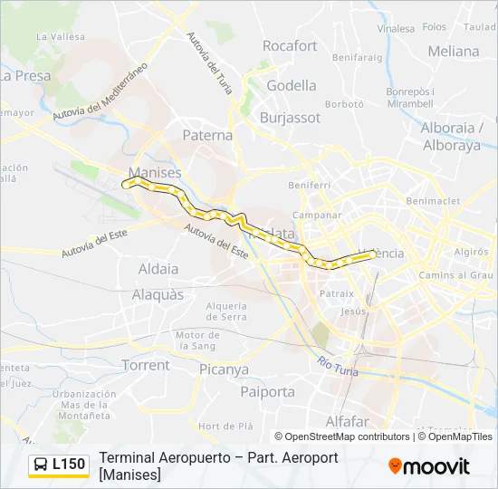 L150 Bus Line Map