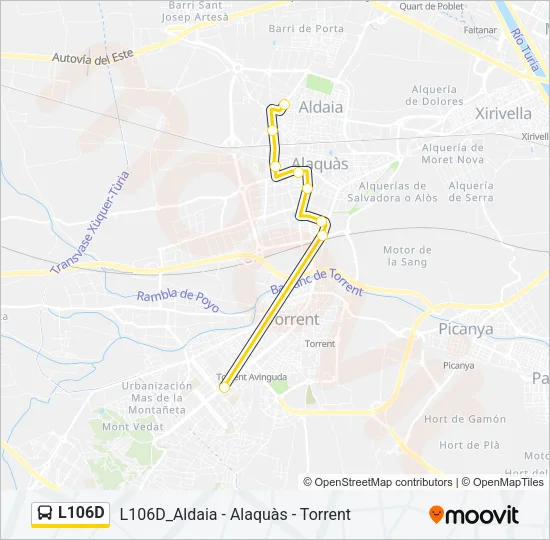 L106D bus Mapa de línia