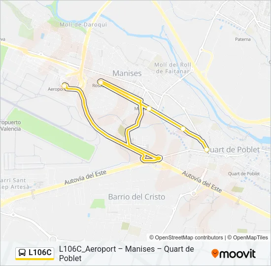 L106C bus Mapa de línia