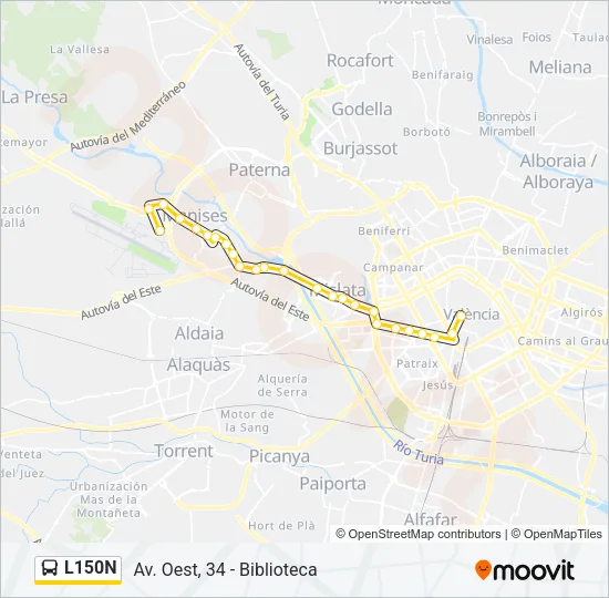 L150N Bus Line Map