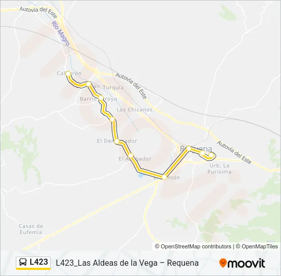 L423 bus Mapa de línia