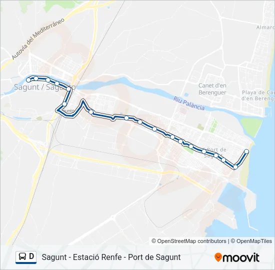 Mapa de D de autobús