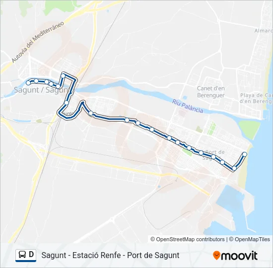 Mapa de D de autobús