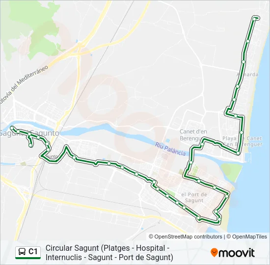 Mapa de C1 de autobús