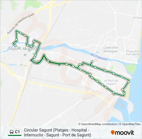 Mapa de C1 de autobús
