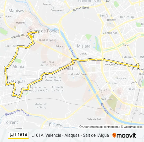 L161A Bus Line Map