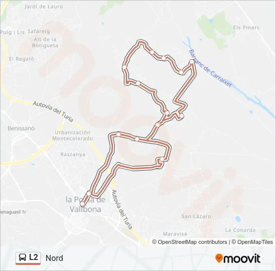L2 bus Mapa de línia
