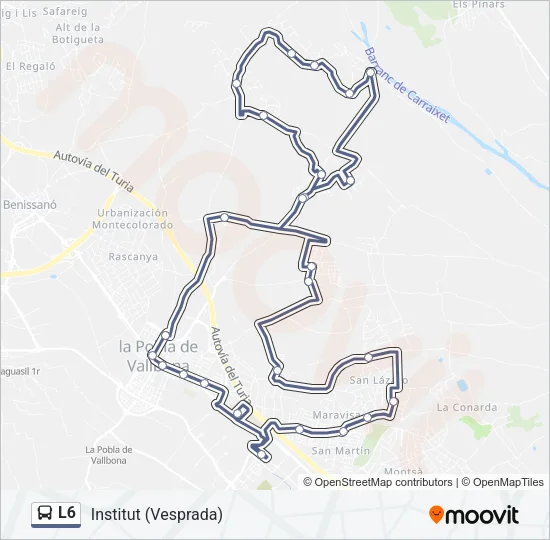 L6 bus Mapa de línia