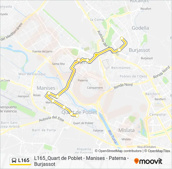 L165 Bus Line Map