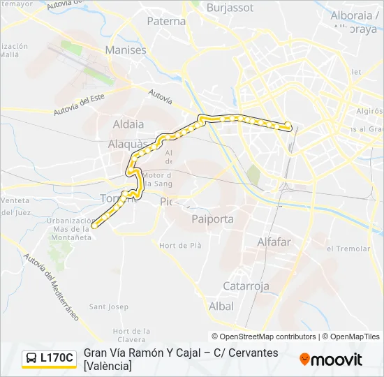L170C Bus Line Map