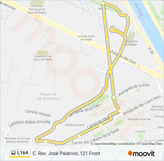 L164 Bus Line Map