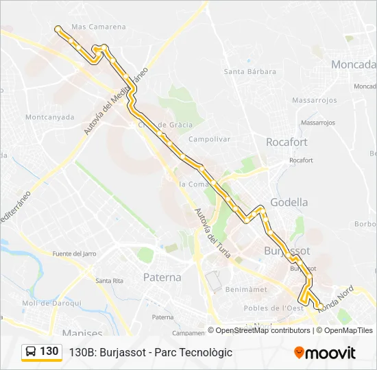 130 Bus Line Map