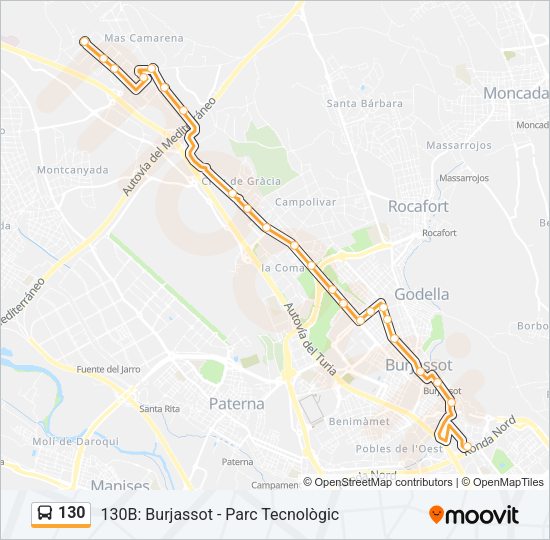 130 Bus Line Map