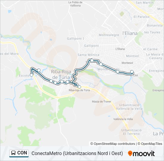 CON Bus Line Map