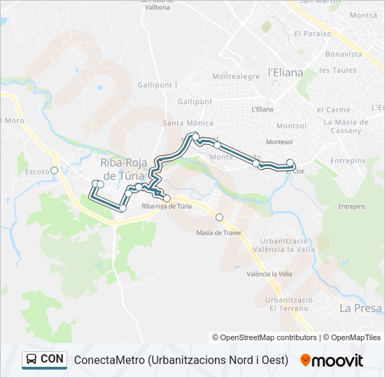 CON Bus Line Map