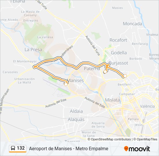 132 Bus Line Map