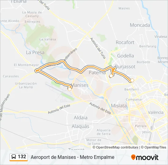 132 Bus Line Map