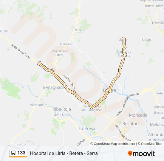 133 Bus Line Map