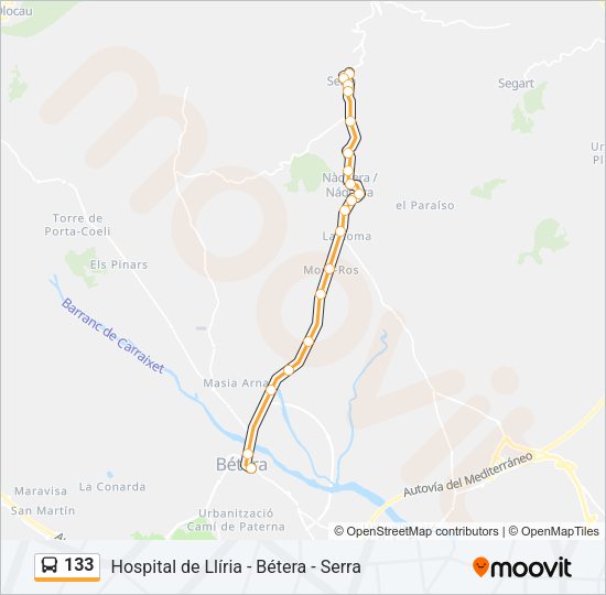 133 Bus Line Map