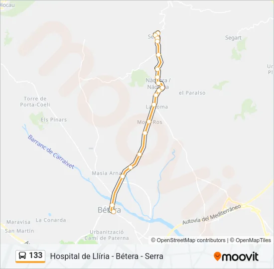133 Bus Line Map