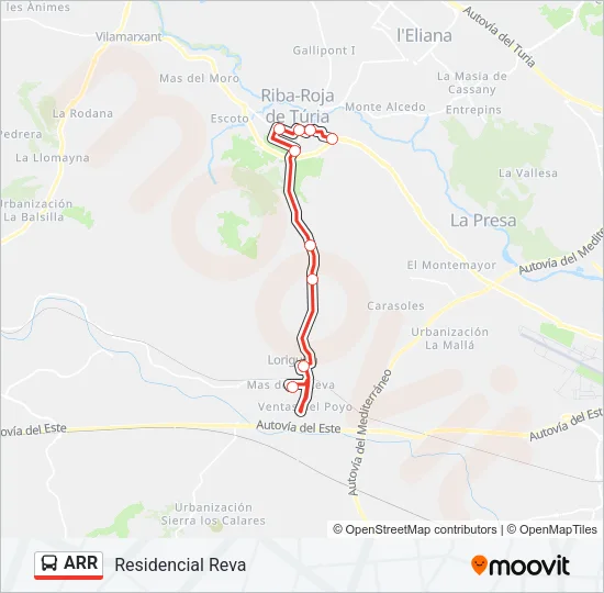 Mapa de ARR de autobús