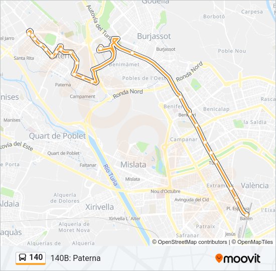 140 Bus Line Map