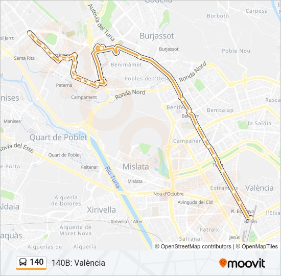 140 Bus Line Map