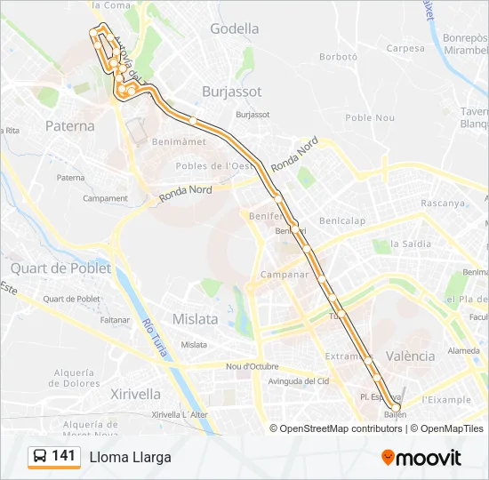 141 Bus Line Map