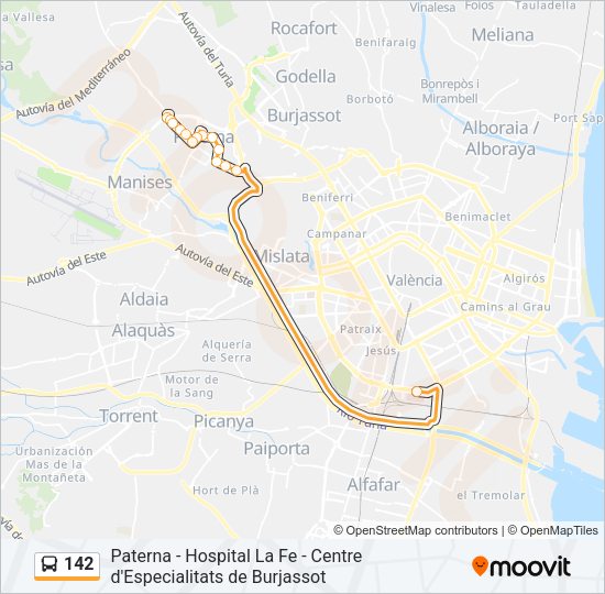 142 Bus Line Map